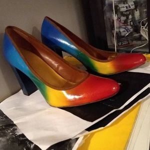 Custom painted shoes and purses.